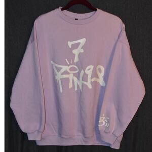 Ariana Grande Women's Medium 7 Rings Sweater Sweatshirt Pink 2019 DIVIDED H&M